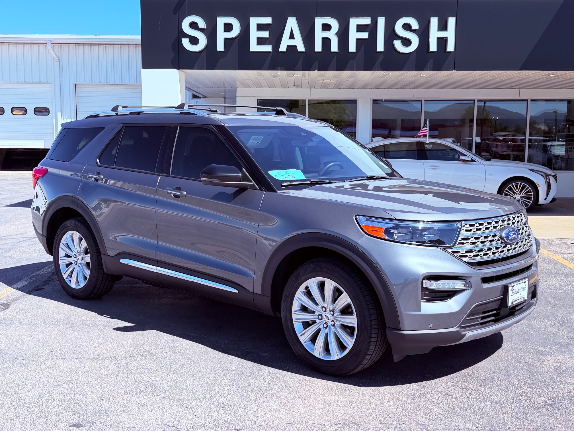 2023 Ford Explorer Limited in Gray — front three-quarter view